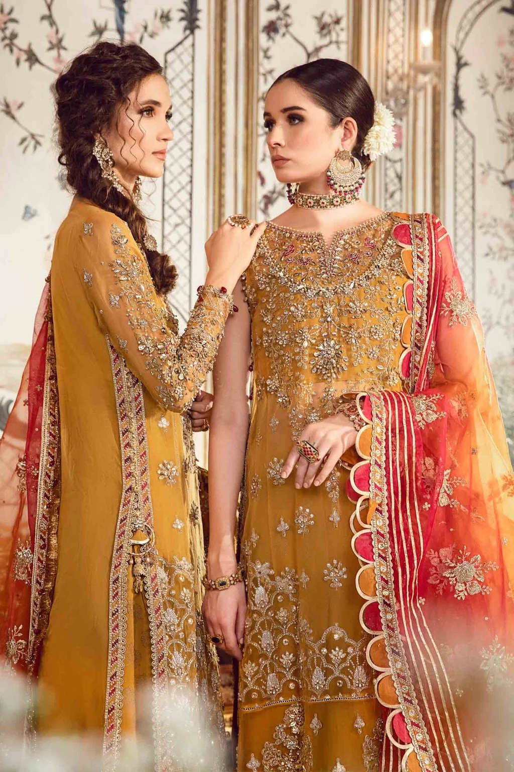 EMBROIDERED | MUSTARD BD-2707 pakistani fashion outfit in mustard…